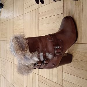 Frye real rabbit fur lined boots